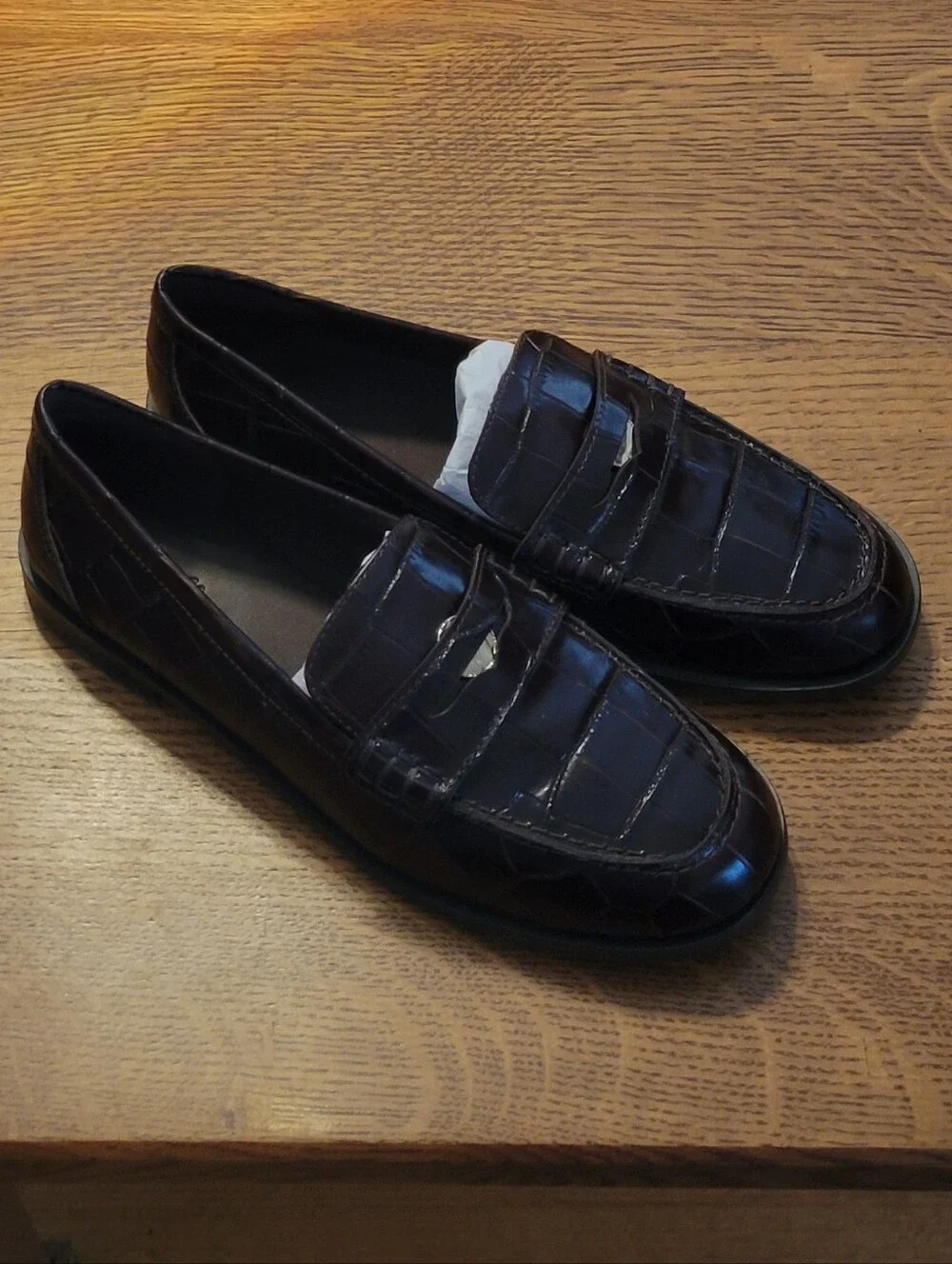 Madewell The Grayson Croc-Stamped Penny Loafer - chocolate raisin - Picture 5 of 12